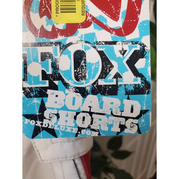 Fox Board Men's Red & White 100% Polyester Pull On Swimwear Shorts Size 32 - Picture 6 of 13